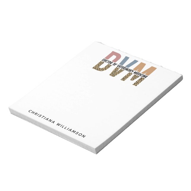 Custom DVM Doctor of Veterinary Medicine Gifts Notizblock (Rotiert)