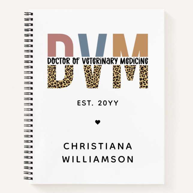 Custom DVM Doctor of Veterinary Medicine Gifts Notizbuch (Vorderseite)