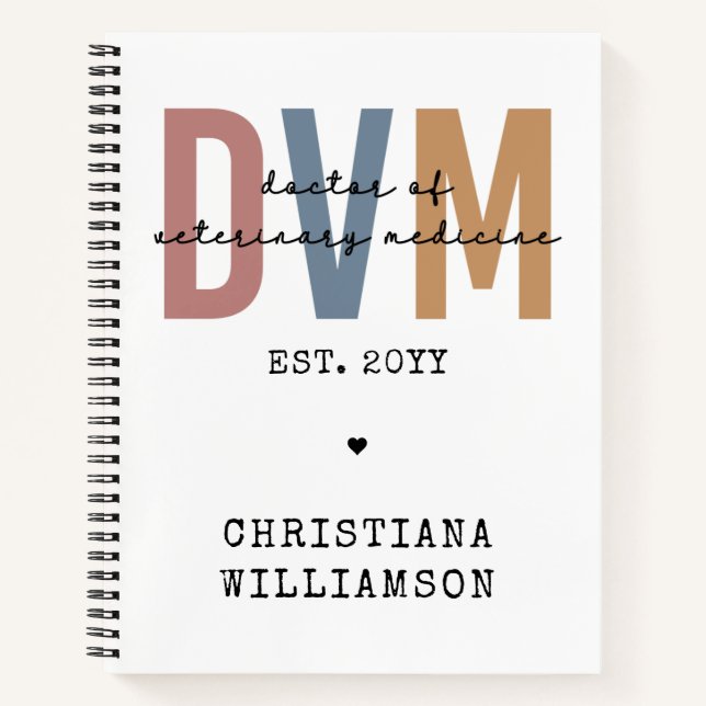 Custom DVM Doctor of Veterinary Medicine Gifts Notizbuch (Vorderseite)