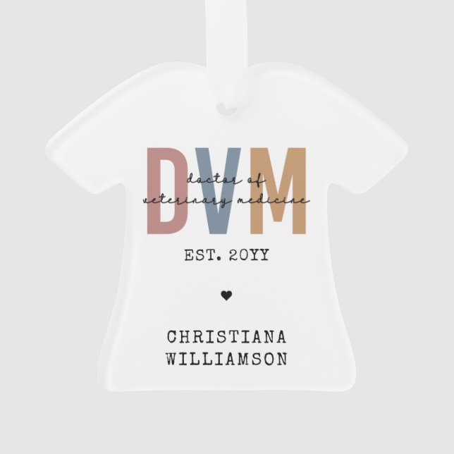 Custom DVM Doctor of Veterinary Medicine Gifts  Ornament (Rückseite)