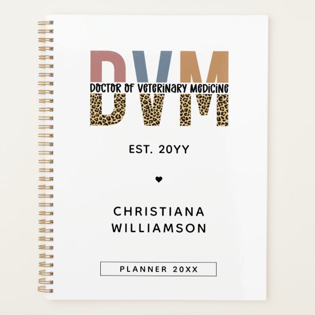 Custom DVM Doctor of Veterinary Medicine Gifts Planer (Vorderseite)