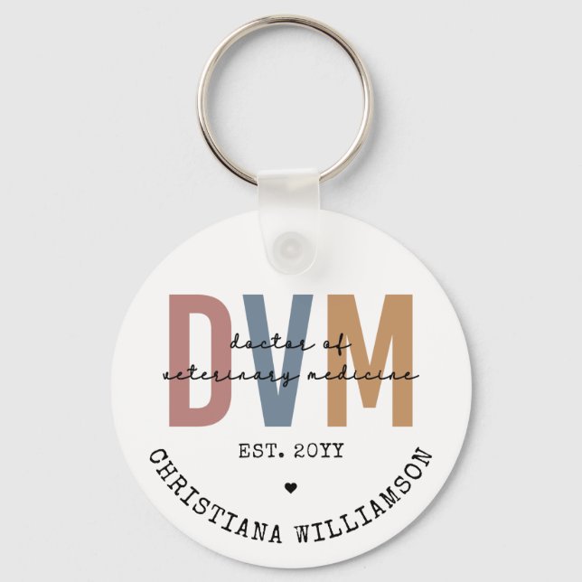 Custom DVM Doctor of Veterinary Medicine Gifts Schlüsselanhänger (Vorderseite)
