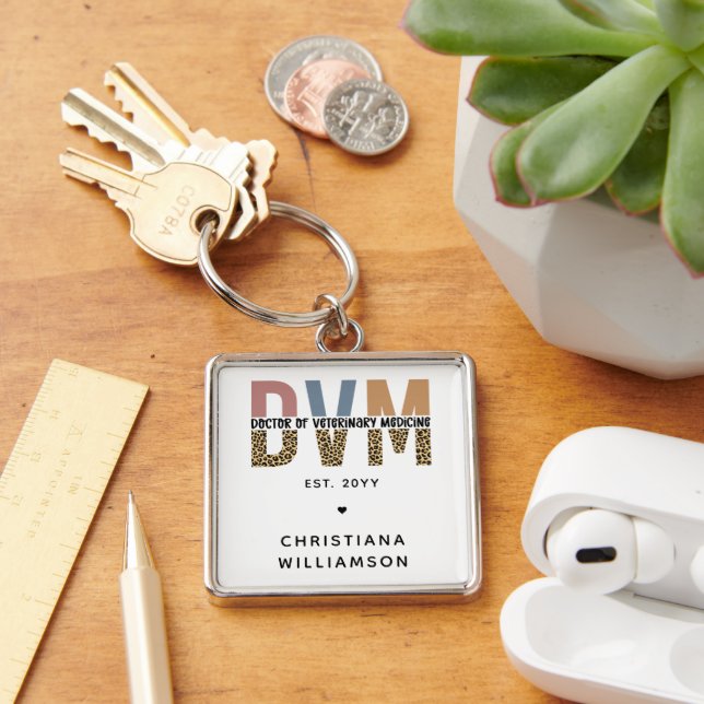 Custom DVM Doctor of Veterinary Medicine Gifts Schlüsselanhänger (Schreibtisch)