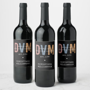 Custom DVM Doctor of Veterinary Medicine Gifts Weinetikett