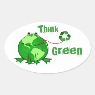 Custom Earth Day / Denke ökologisch Froster Sticke Ovaler Aufkleber