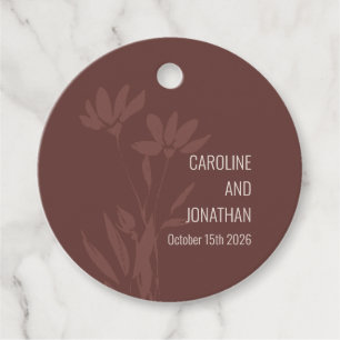 Custom Earthy Minimalistisch Moody Botanical Weddi Geschenkanhänger