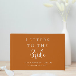 Custom Earthy Terracotta Rust Letters to Bridge Gästebuch