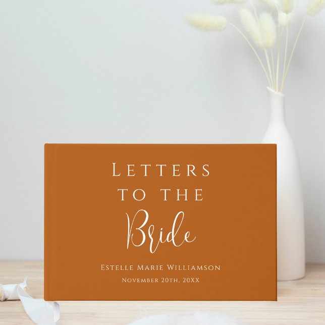 Custom Earthy Terracotta Rust Letters to Bridge Gästebuch (Von Creator hochgeladen)