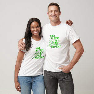 Custom Eat Sleep Golf Wiederholung Golf Geschenk T-Shirt