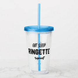 Custom Eat Sleep Ringette Wiederholung Ringette Pl Acryltrinkbecher