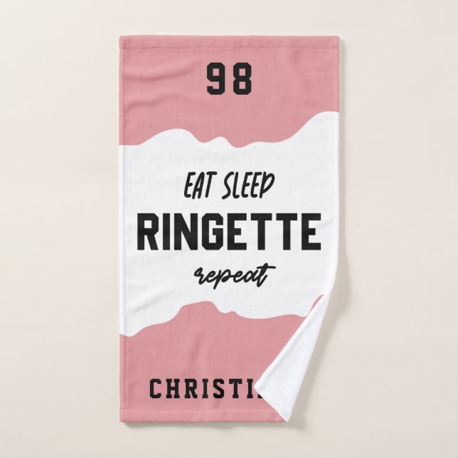 Custom Eat Sleep Ringette Wiederholung Ringette Pl Handtuch (Handtuch)