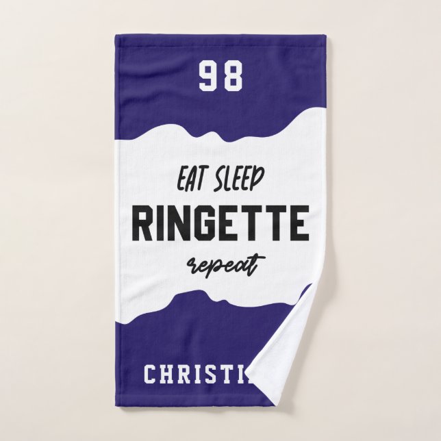 Custom Eat Sleep Ringette Wiederholung Ringette Pl Handtuch (Handtuch)