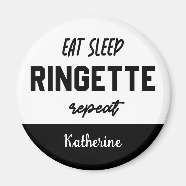 Custom Eat Sleep Ringette Wiederholung Ringette Pl Magnet (Vorne)