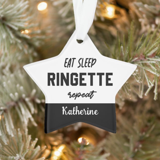 Custom Eat Sleep Ringette Wiederholung Ringette Pl Ornament (Baum)