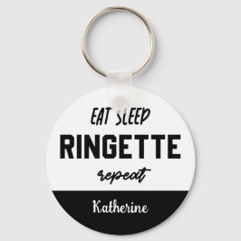 Custom Eat Sleep Ringette Wiederholung Ringette Pl Schlüsselanhänger