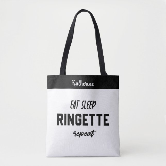 Custom Eat Sleep Ringette Wiederholung Ringette Pl Tasche (Vorderseite)