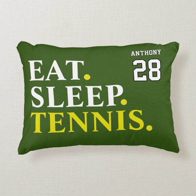 Custom Eat Sleep Tennis Dekokissen (Vorderseite)