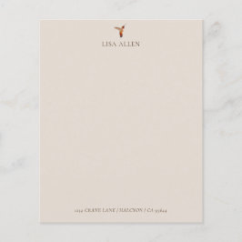Custom Ecru Allen's Hummingbird Stationery Paper