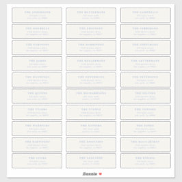Custom Editable Individual Wedding Guest Address Aufkleber