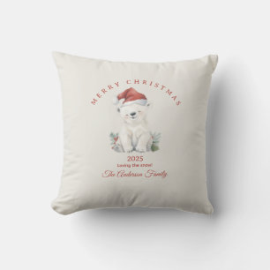Custom Eisbär Aquarell Weihnachtsgeschenk Kissen
