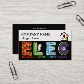 Custom Electrician Business Card with Company Logo Visitenkarte