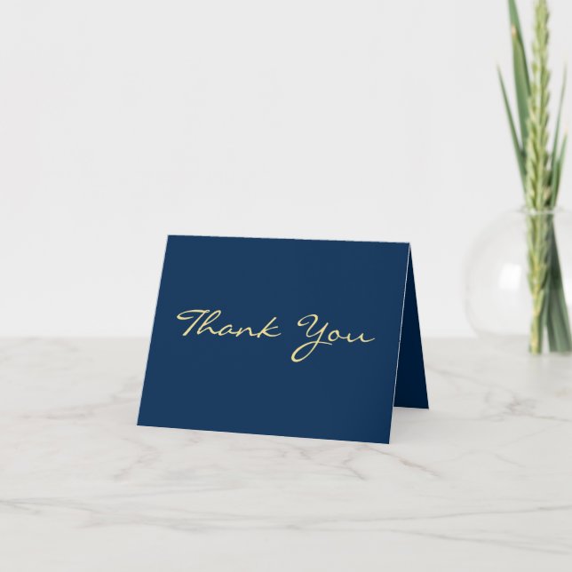 Custom EleganBlue Abschluss Vielen Dank Note Card Dankeskarte (Vorderseite)