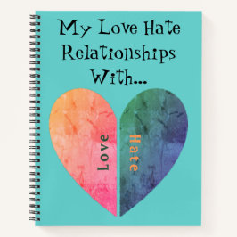 Custom Elegance Broken Heart Liebe Hate Blue Journ Notizbuch