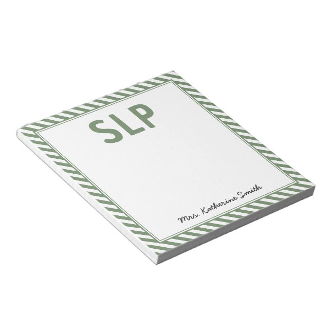 Custom Elegance Stripes SLP-Sprachpathologe Notizblock (angewinkelt)