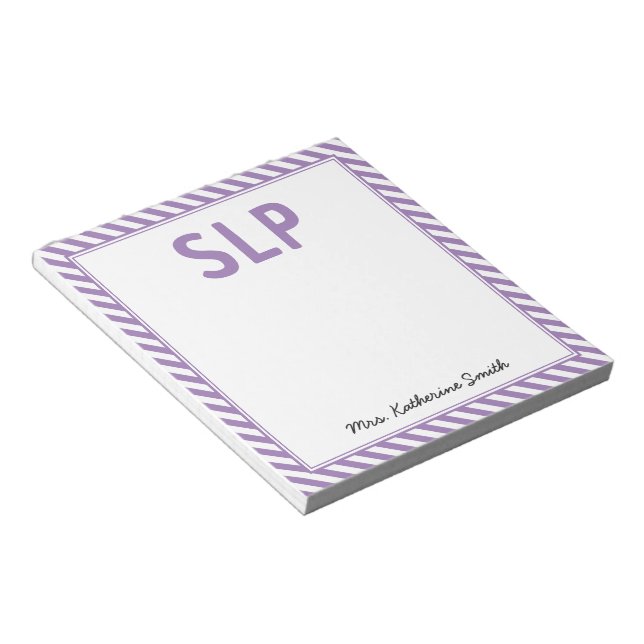 Custom Elegance Stripes SLP-Sprachpathologe Notizblock (angewinkelt)