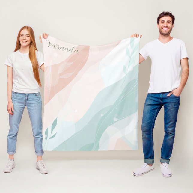 Custom Eleganpeach and Mint Minimalistischen Abstr Fleecedecke (Beispiel)