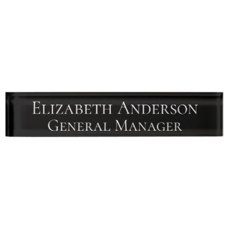 Custom Elegant Black Business Name Plate Namensplakette