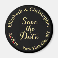 Custom Elegant Black Gold Wedding Save the Date