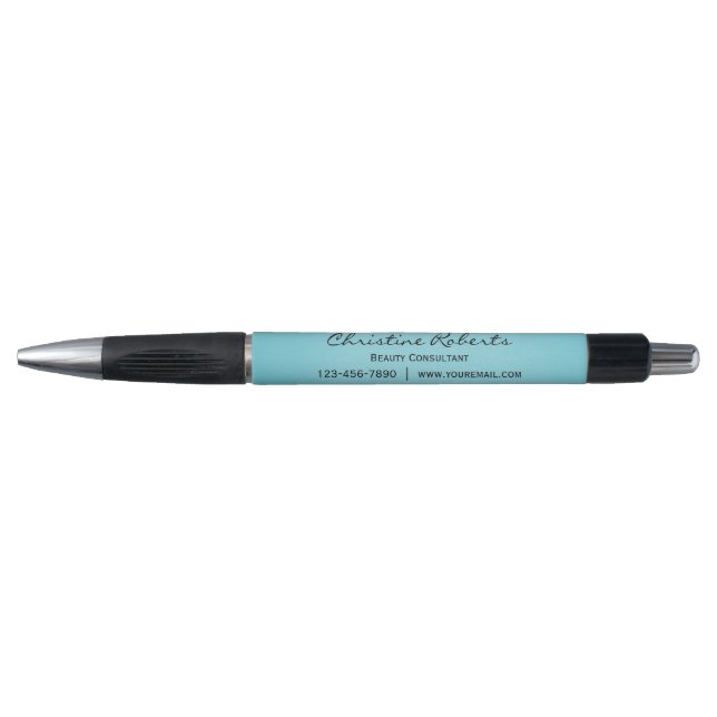Custom Elegant Blue Aquamarin Business Promotion Kugelschreiber (Vorderseite)