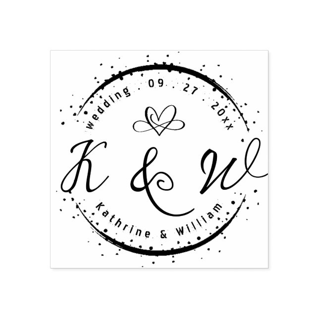 CUSTOM ELEGANT CIRCLE NIEDLICH HEART ELEGANT WEDIN GUMMISTEMPEL (Prägung)