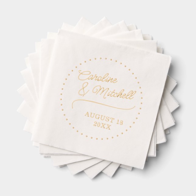 Custom Elegant Classy Couple Names Servietten Mit Folie (Insitu (Gestapelt))