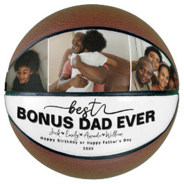 Custom Elegant Der beste Bonus Papa je Foto Collag Basketball