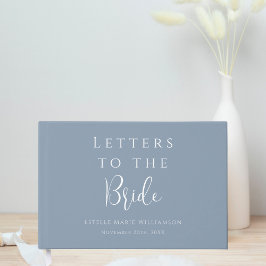 Custom Elegant Dusty Blue Letters to Bride Gästebuch