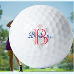 Custom Elegant Floral Name and Monogram Golfball<br><div class="desc">Ein hübscher,  sanfter,  blumenreicher mit Monogramm Golfball - ein großartiges Geschenk für alle Golfliebhaber - einfach und elegant. Personalisieren Sie es mit Ihren Initialen/Monogramm und Vornamen. Wenn Sie Fragen zum Design oder eine spezielle Anfrage haben,  senden Sie bitte eine E-Mail an: charmdesignstudio@rcn.com</div>