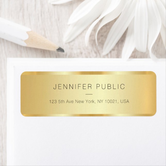 Custom Elegant Glam Luxurious Gold Return Address (Insitu)