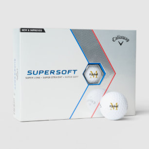 Custom Elegant Gold Monogram Callaway Supersoft Golfball