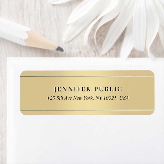 Custom Elegant Gold Template Luxury Return Address (Insitu)