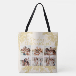 Custom Elegant Grandma's Christmas Photo Collage Tasche