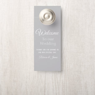 Custom Elegant Gray & White Wedding Willkommen Türanhänger