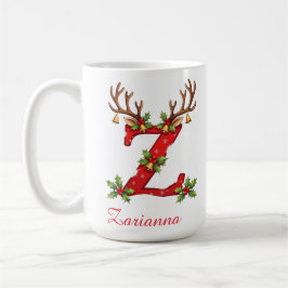 Custom elegant initial Z merry Christmas Kaffeetasse