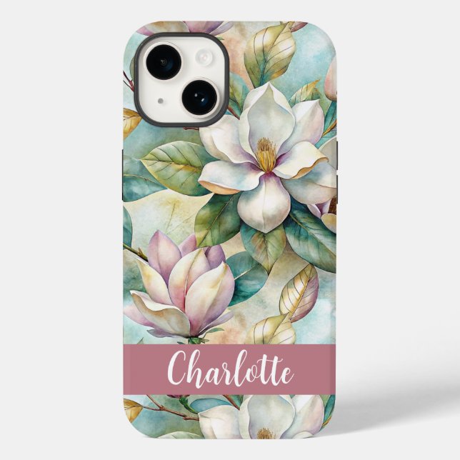 Custom Elegant Magnolias Case-Mate iPhone 14 Hülle (Rückseite)