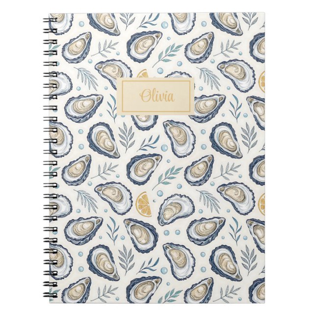 Custom Elegant Marine Oysters Notizblock (Vorderseite)