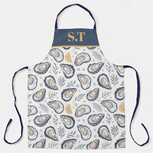Custom Elegant Marine Oysters Schürze (Vorderseite)