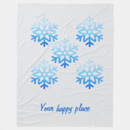 Custom Elegant Minimalistisch Geometric Snowflake  Fleecedecke