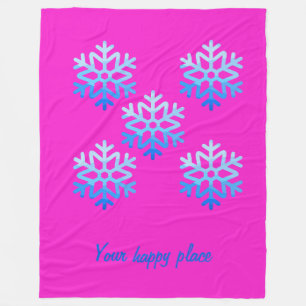 Custom Elegant Minimalistisch Geometric Snowflake Fleecedecke