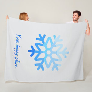 Custom Elegant Minimalistisch Geometric Snowflake  Fleecedecke